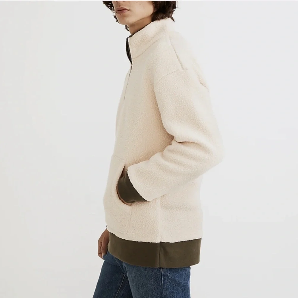 Madewell (Re)sourced Sherpa Half-Zip Sweatshirt